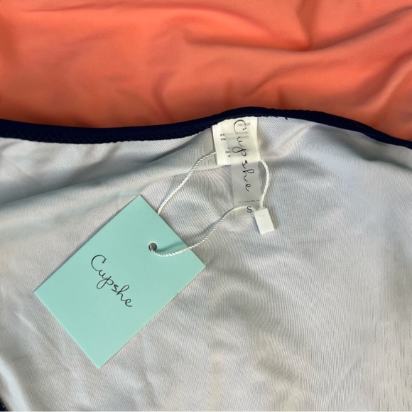 Cupshe Lucky Star Coral and Navy Blue One Piece Swimsuit Size Small - Picture 9 of 10